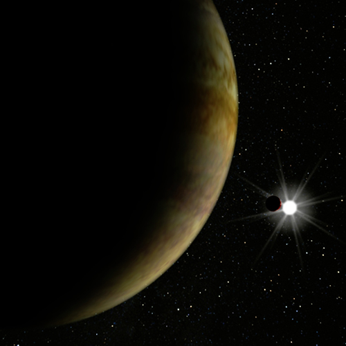 2つの惑星を持つ太陽系外惑星系の想像図