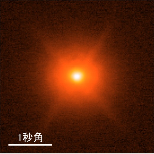 すばる望遠鏡と補償光学装置を用いて得られた高解像度画像 すばる望遠鏡と補償光学装置を用いて得られた高解像度画像
